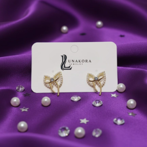 Butterfly Pearl Stud Earrings for Women