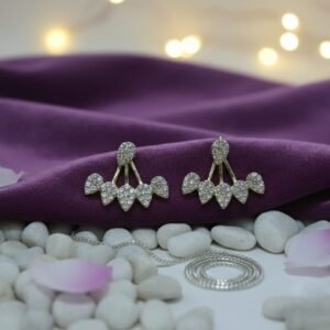 Floral Purple Crystal Drop Earrings for Women