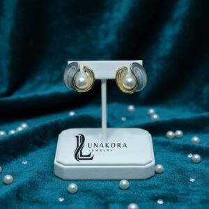 Elegant Gold-Tone Pearl Earrings for Women