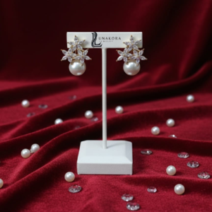 Pearl Blossom Crystal Drop Earrings