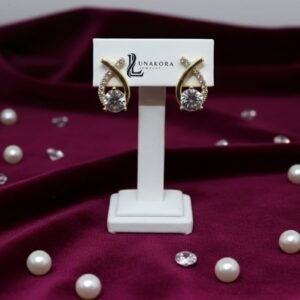 Gold-Tone Crystal Stud Earrings for Women