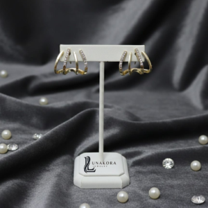 Gold-Tone Crystal Stud Earrings for Women