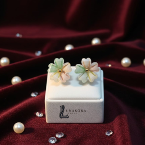 Floral Stud Earrings with Pastel Petals