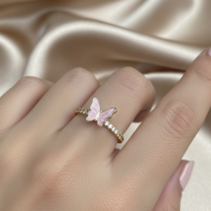 Blush Butterfly Crystal Ring