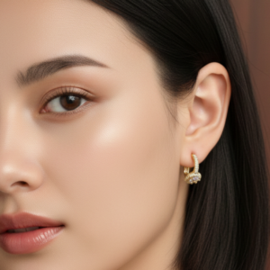 Elegant Gold-Plated Crystal Hoop Earrings