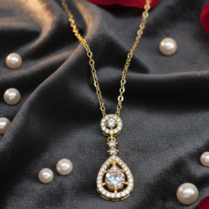 Elegant Teardrop Diamond Pendant Necklace