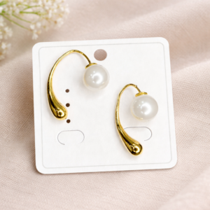 Pearl Curve Drop Earrings