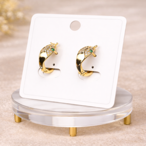 Emerald Eye Luxe Gold Huggie Earrings