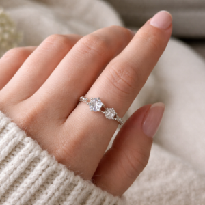 Celeste Dual Sparkle Silver Ring