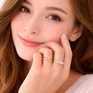 Luxury Gold-Plated Infinity Cross Crystal Ring for Women