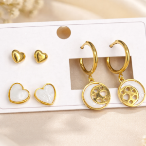 Golden Romance Earring Trio Set