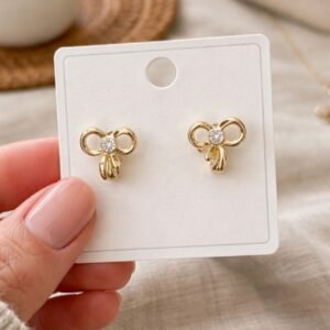 Crystal Bow Stud Earrings