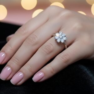 Elegant Butterfly & Heart Open Ring – Gold Finish